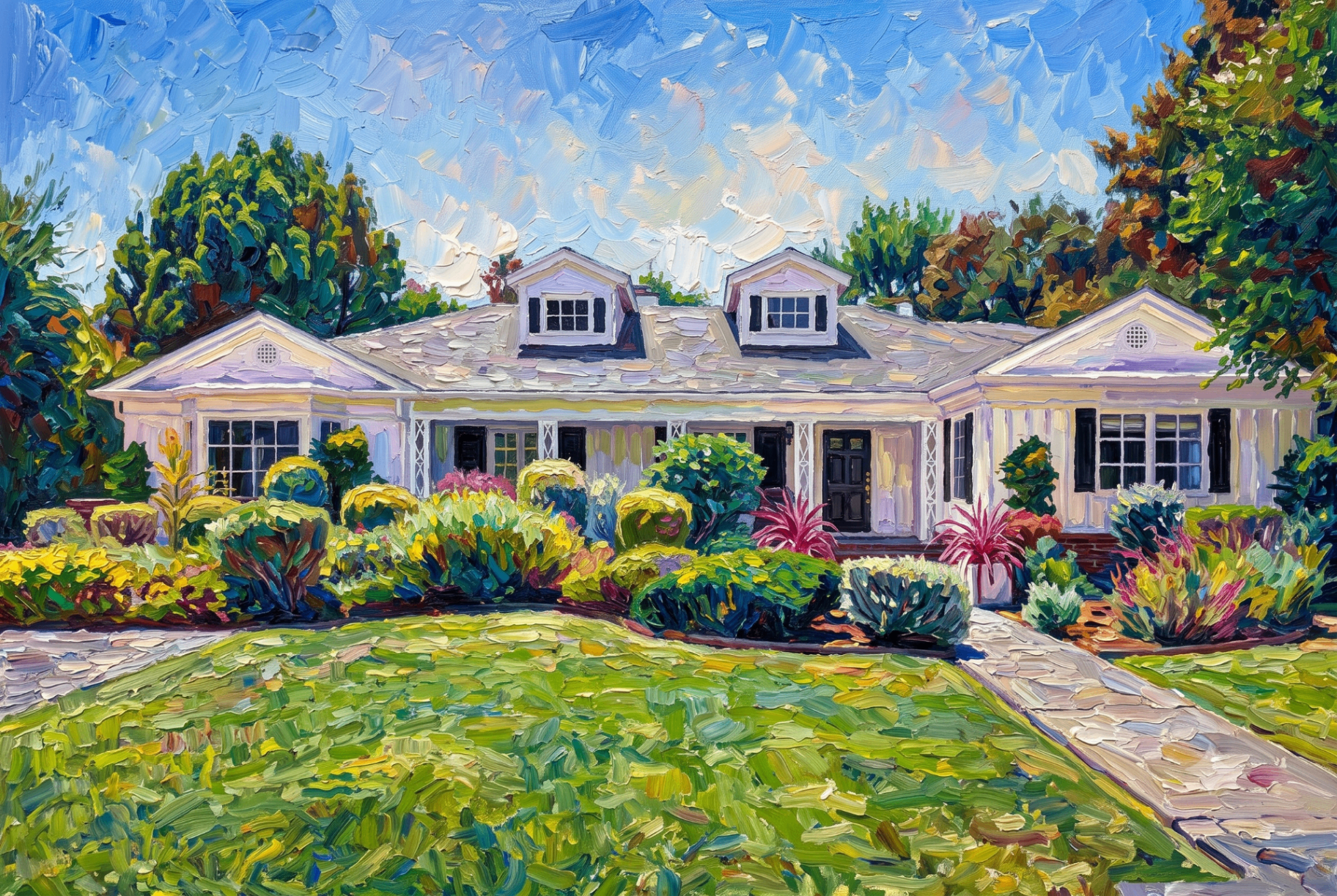 Detail of a canvas home portrait